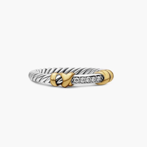 David Yurman Petite Helena Wrap Ring with 18K Yellow Gold and Diamonds - Picture 1 of 7
